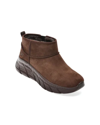 Ghete SKECHERS maro, BOBS B FLEX HI, din piele intoarsa