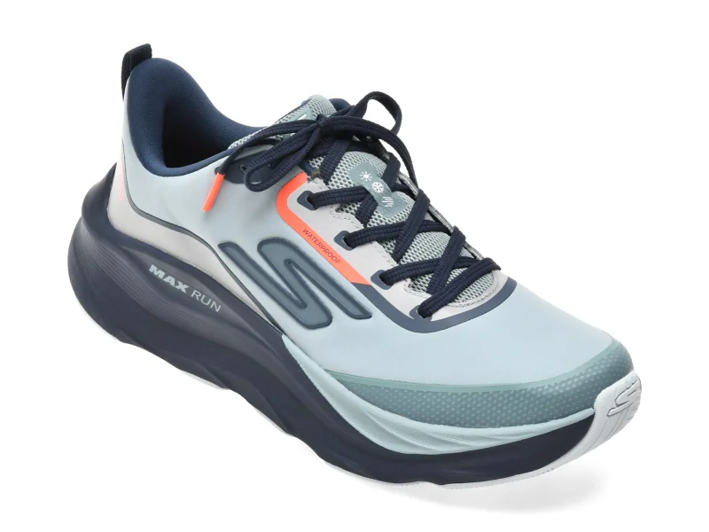 Pantofi sport SKECHERS albastri, MAX RUN, din material textil