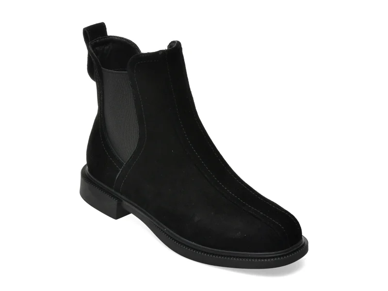 Ghete IMAGE negre, 39712, din piele intoarsa