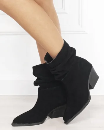 Ciocate resigilate scurte dama negre din piele naturala 5308A M0