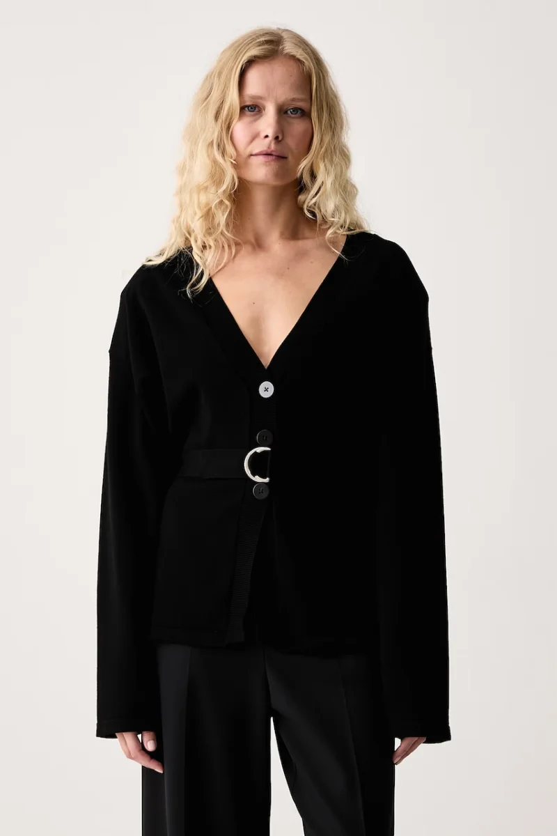 Le Privé  cardigan pentru femei cu vâscoză YVETTE SWEATER NOIR