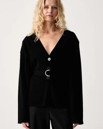 Le Privé  cardigan pentru femei cu vâscoză YVETTE SWEATER NOIR