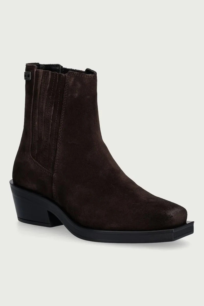 Tommy Jeans  ghete scurte pentru femei din piele întoarsă TJW SUEDE COWBOY BOOTS
