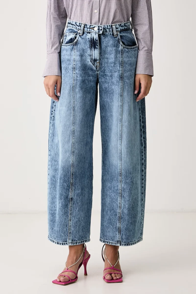 Haveone  blugi wide leg pentru femei