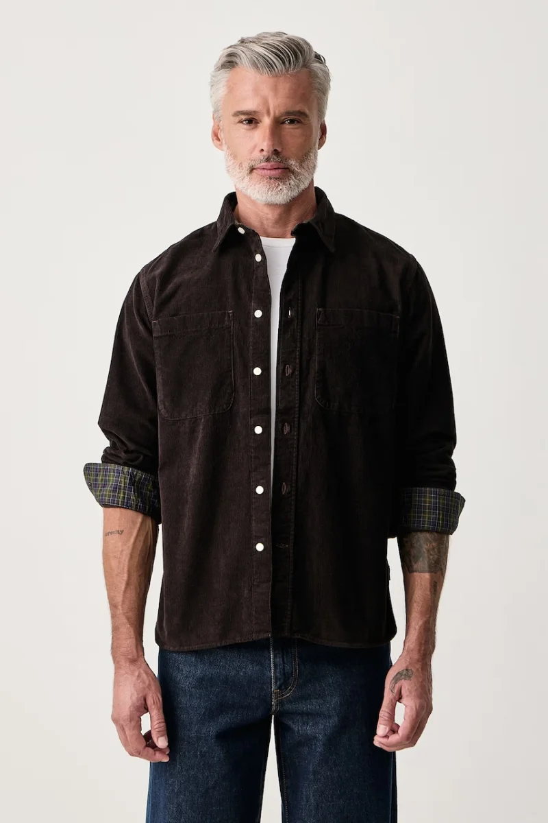 Barbour  cămașă pentru bărbați din catifea reiată
