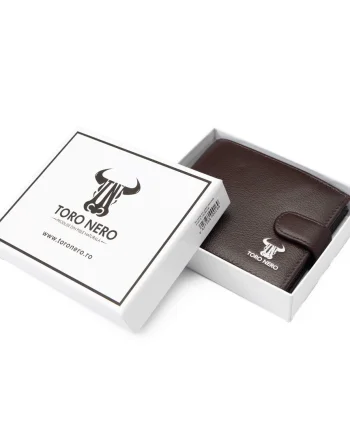 Portofel barbati din piele naturala maro Casual Code,protectie RFID