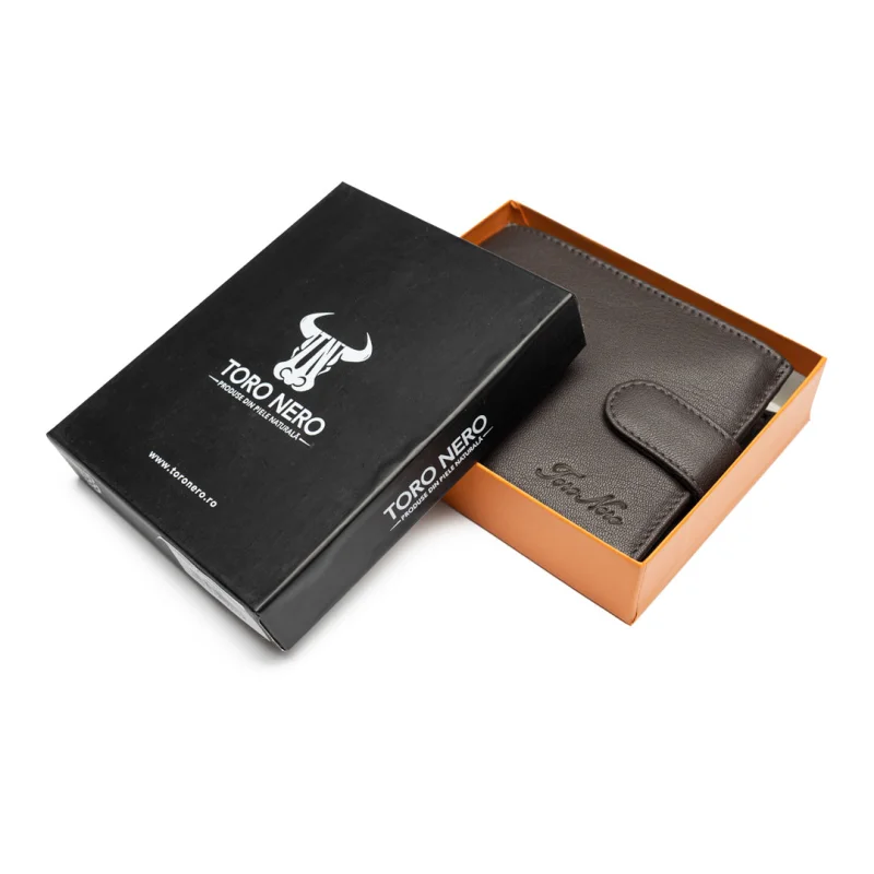 Portofel barbati din piele naturala maro Vox,protectie RFID