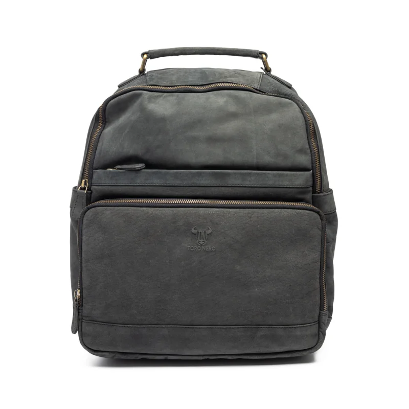Rucsac din piele naturala negru Satchel