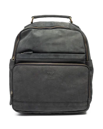 Rucsac din piele naturala negru Satchel