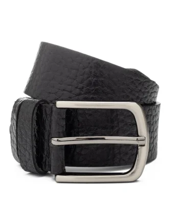 Curea barbati din piele naturala neagra Panti - 110 cm