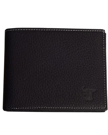 Portofel barbati din piele naturala bleumarin Eyelet