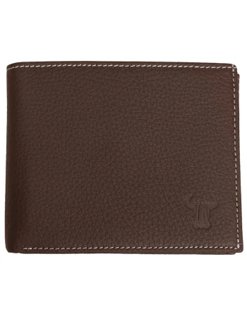 Portofel barbati din piele naturala maro Eyelet