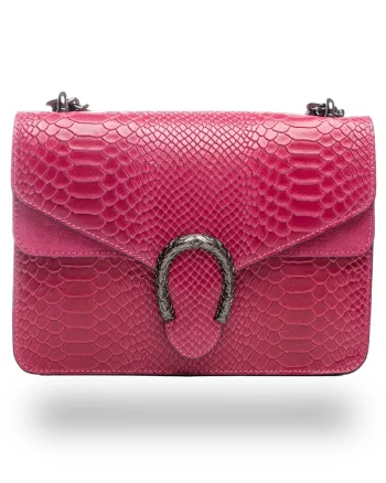 Geantă damă din piele naturala fucsia Dalia big