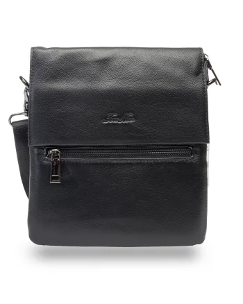 Geanta barbati din piele naturala neagra Track