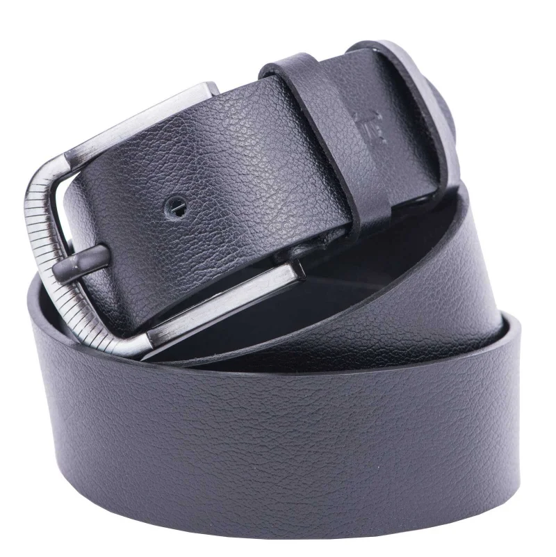Curea barbati din piele naturala neagra Modern Night - 110 cm