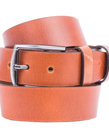 Curea barbati din piele naturala maro Carrot - 110 cm