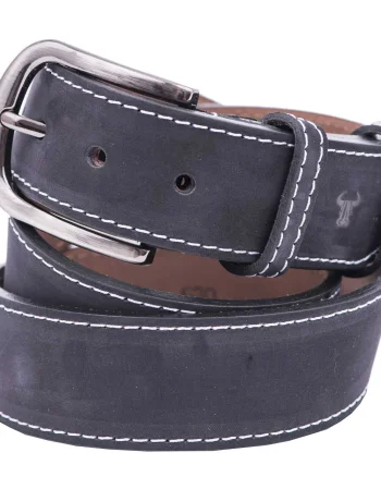 Curea barbati din piele naturala neagra line 4.0 - 120 cm