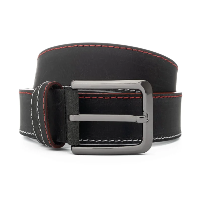 Curea barbati din piele naturala negru King - 110 cm