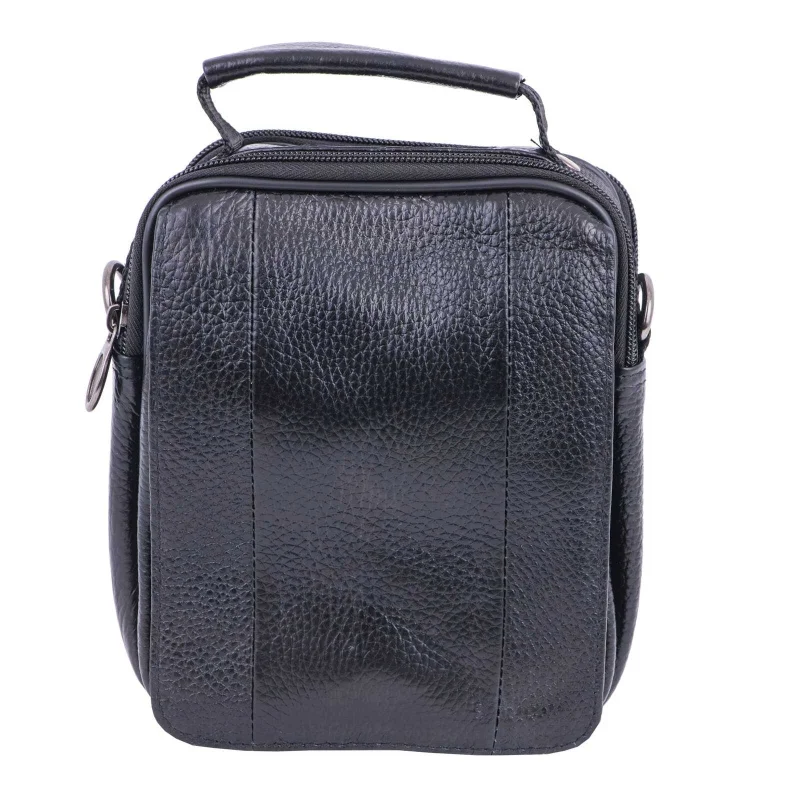 Geanta barbati din piele naturala neagra Cover Carrier