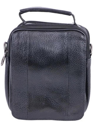 Geanta barbati din piele naturala neagra Cover Carrier