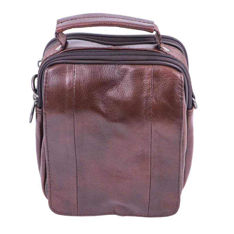 Geanta barbati din piele naturala maro Cover Carrier