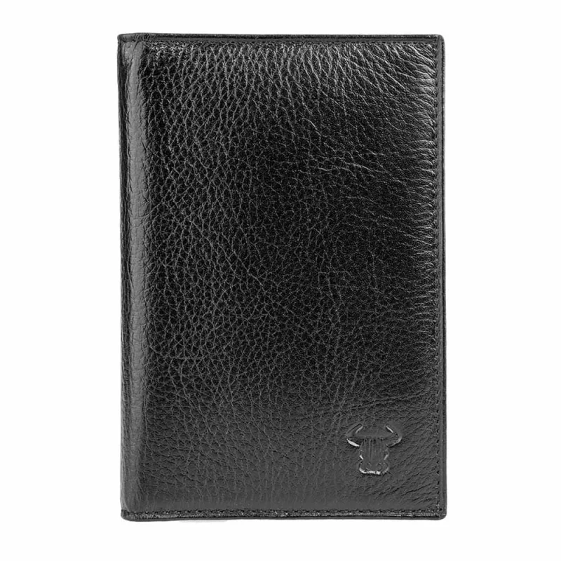 Portofel barbati din piele naturala negru Document leather