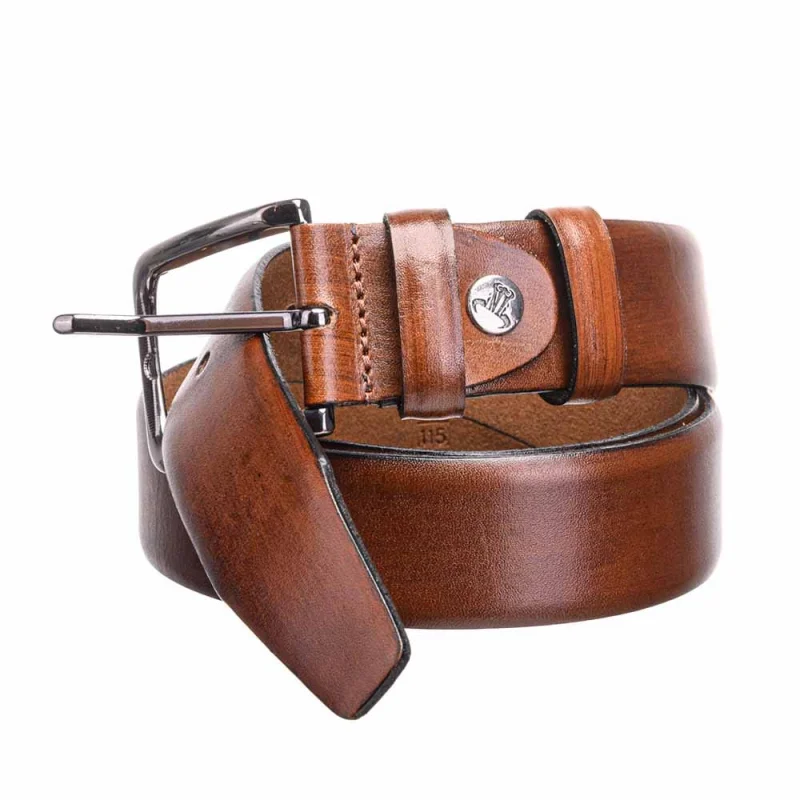 Curea barbati din piele naturala maro Two colours - 120 cm