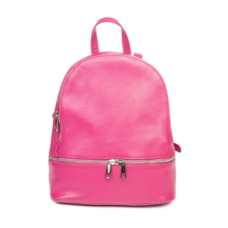 Rucsac damă din piele naturala fucsia Suede