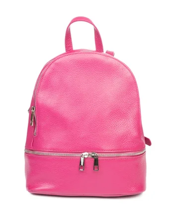 Rucsac damă din piele naturala fucsia Suede
