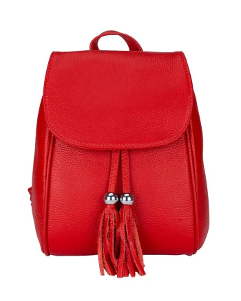 Rucsac damă din piele naturala rosu Cris