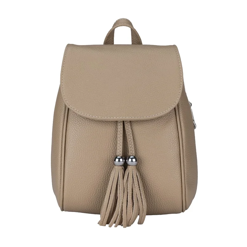 Rucsac damă din piele naturala taupe deschis Cris