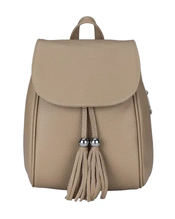Rucsac damă din piele naturala taupe deschis Cris
