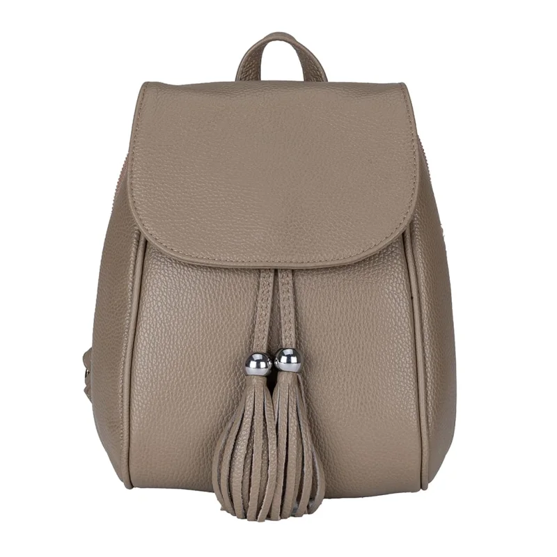 Rucsac damă din piele naturala taupe inchis Cris