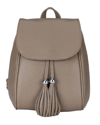 Rucsac damă din piele naturala taupe inchis Cris