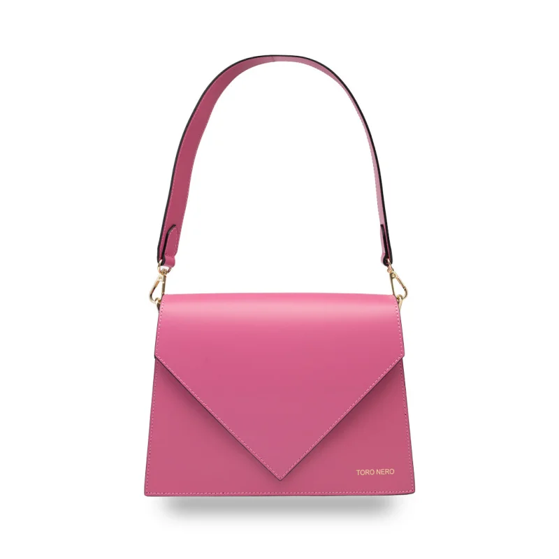 Geanta dama din piele naturala fucsia Rebeca