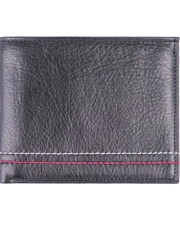 Portofel barbati din piele naturala negru Double Line Wallet