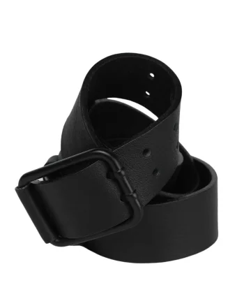 Curea barbati din piele naturala neagra Two Holes - 110 cm