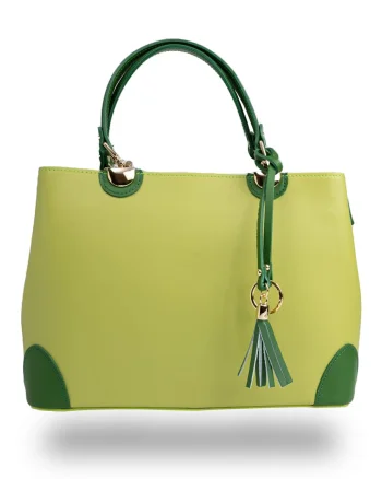 Geantă damă din piele naturala verde Design Beauty
