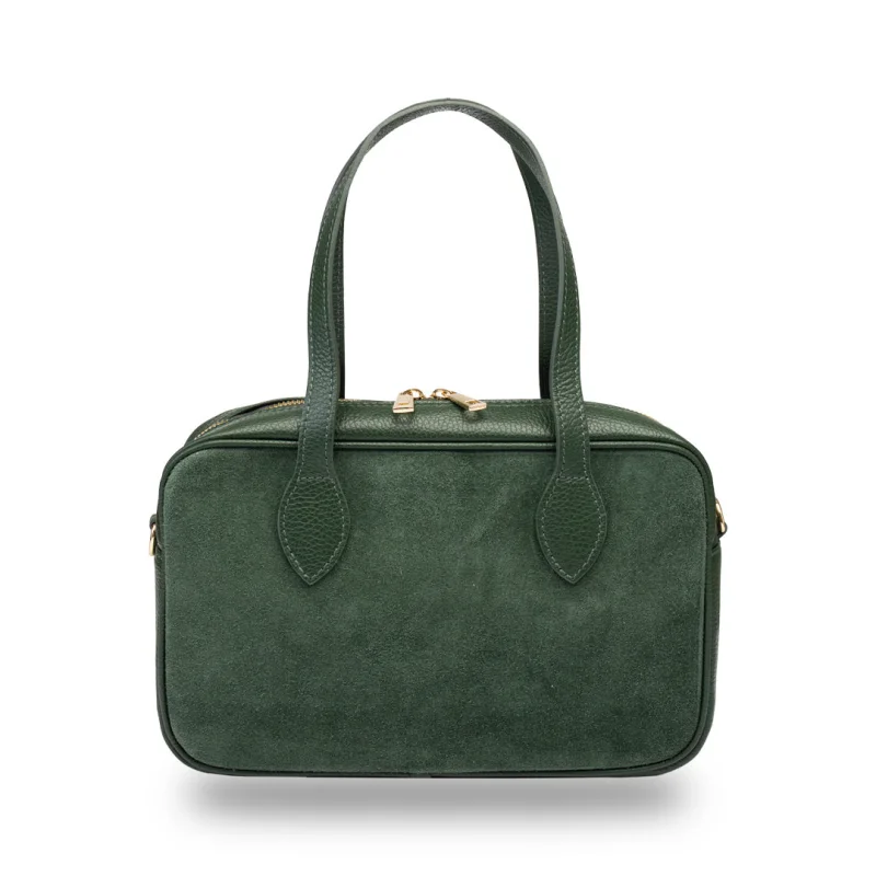 Geanta dama din piele naturala verde padure Emilia