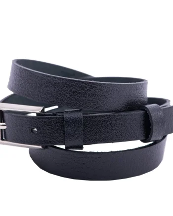 Curea femei din piele naturala neagra Slim - 110 cm