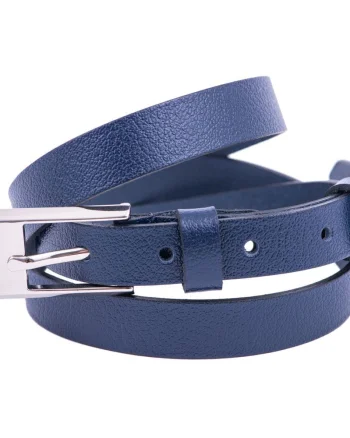 Curea femei din piele naturala bleumarin Slim - 110 cm