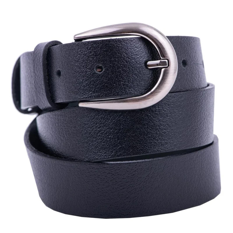 Curea femei din piele naturala neagra middle - 110 cm