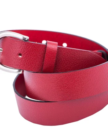 Curea femei din piele naturala rosu Middle - 110 cm