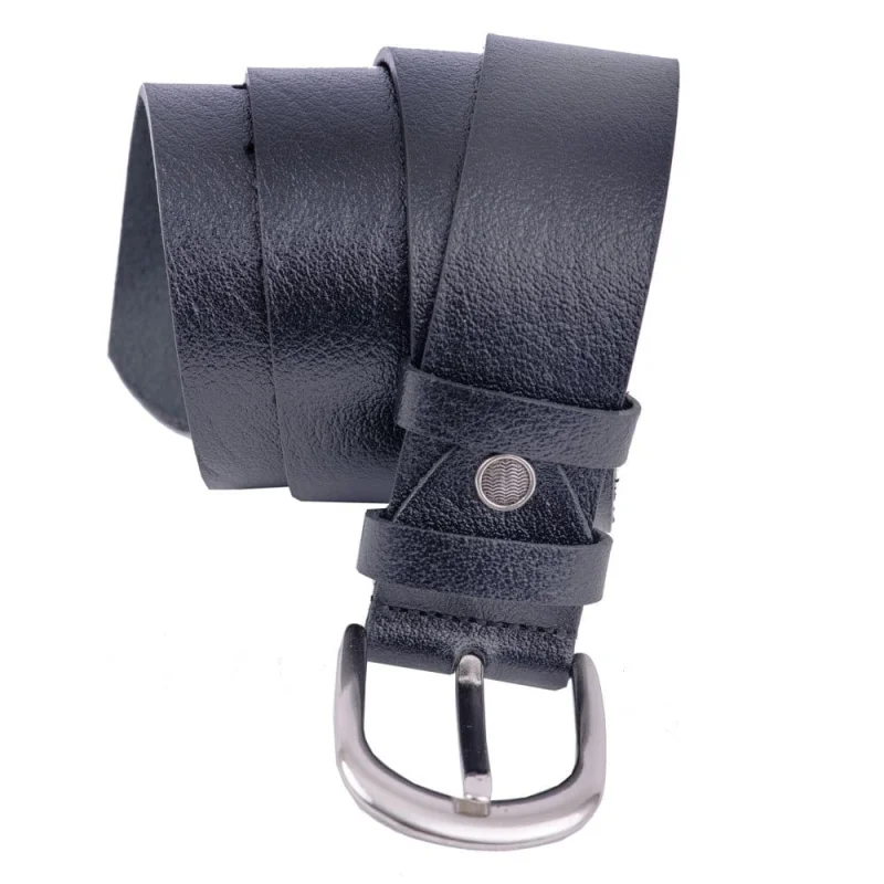Curea femei din piele naturala neagra Thick - 115 cm