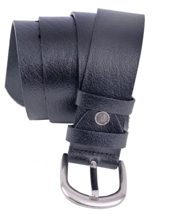Curea femei din piele naturala neagra Thick - 115 cm
