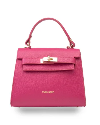 Geanta dama din piele naturala fucsia Roxana