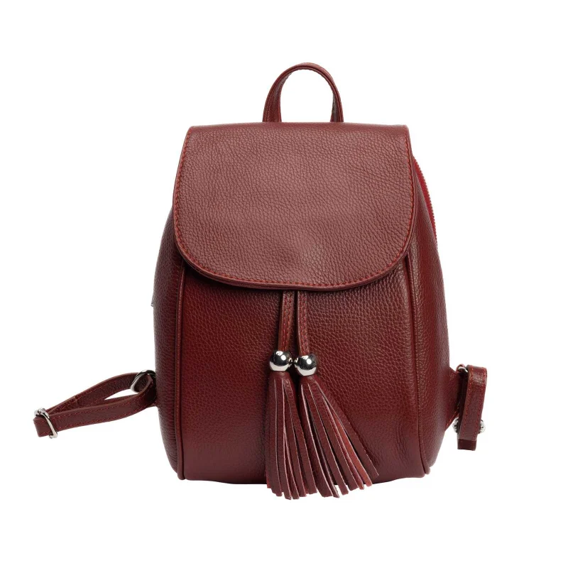 Rucsac damă din piele naturala bordo Cris