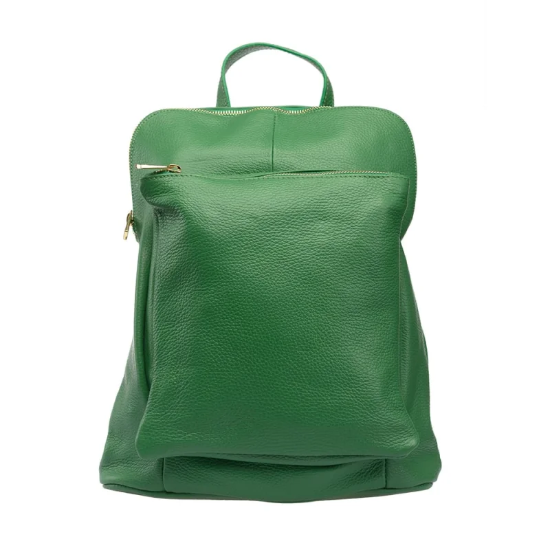Rucsac damă din piele naturala verde Duality
