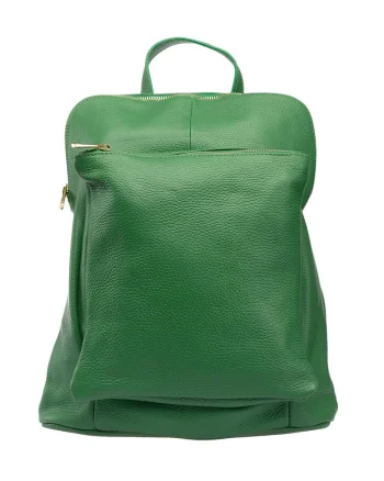 Rucsac damă din piele naturala verde Duality