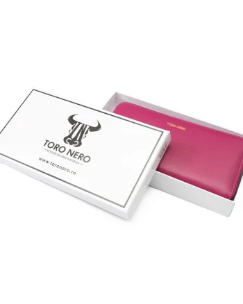 Portofel femei din piele naturala fucsia Arya